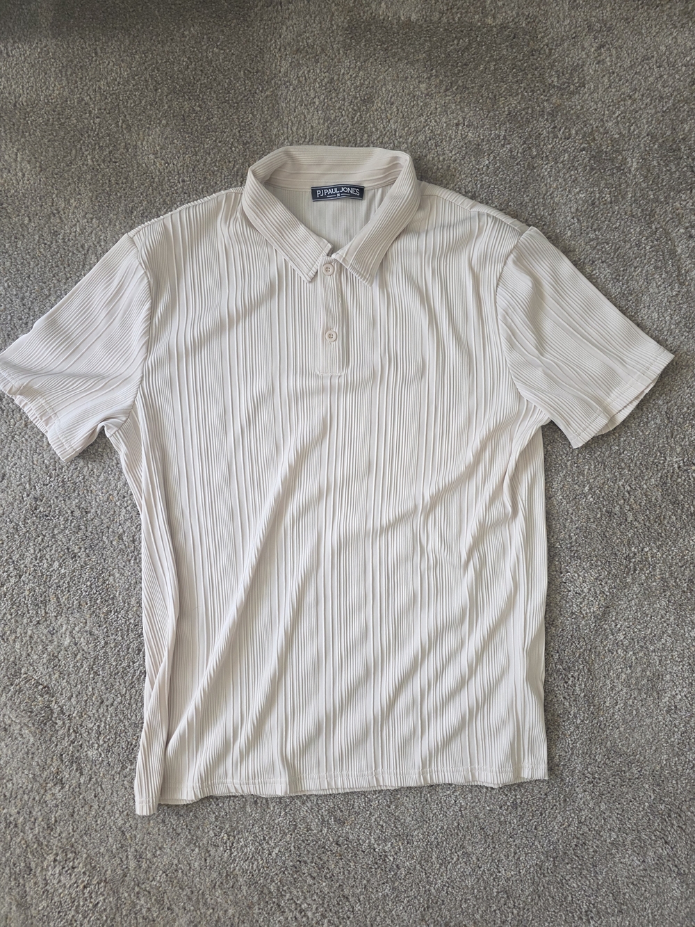 Paul Jones Cream Short-Sleeve Polo Shirt - Medium